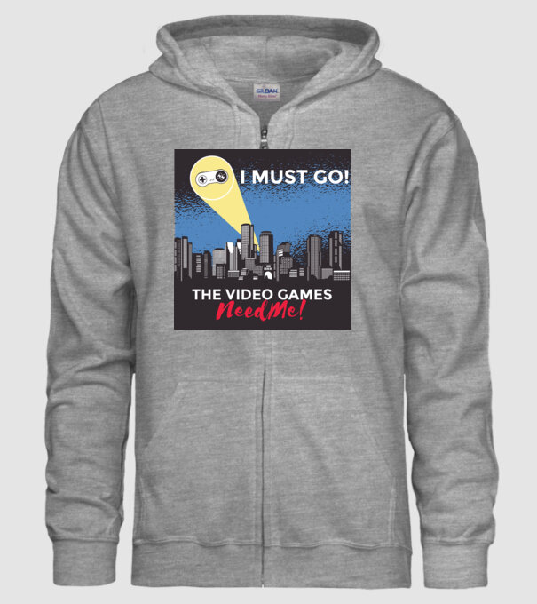Video games need me - I must go tricou amuzant Gamer model gri pe tricou