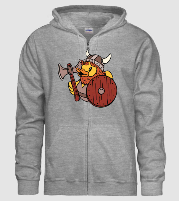 Rățușcă de cauciuc Viking model gri pe tricou