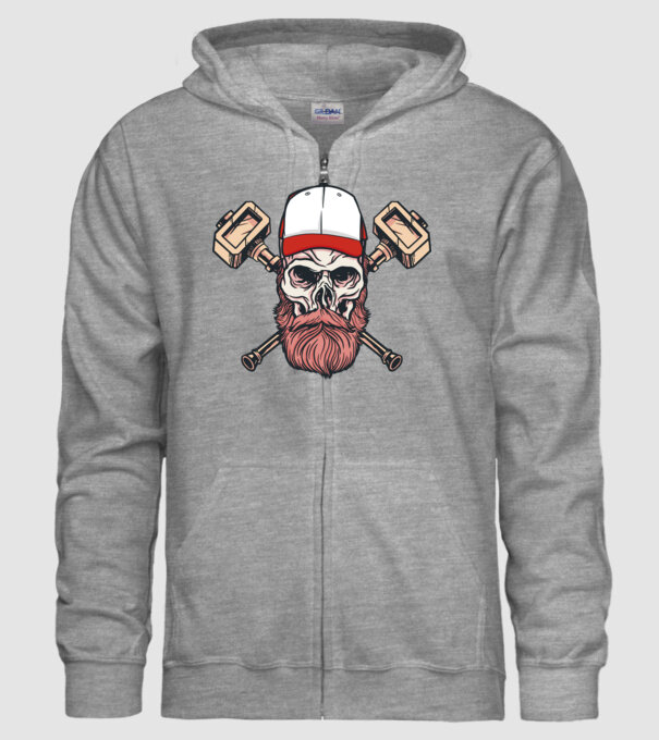 Craniu Viking model gri pe tricou