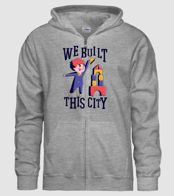 We built this city blocuri de construcție model gri pe tricou