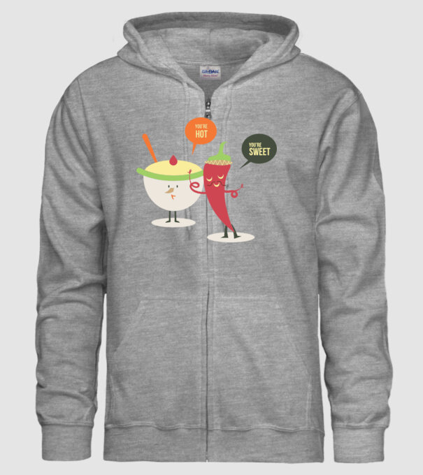You are hot - You are sweet model gri pe tricou