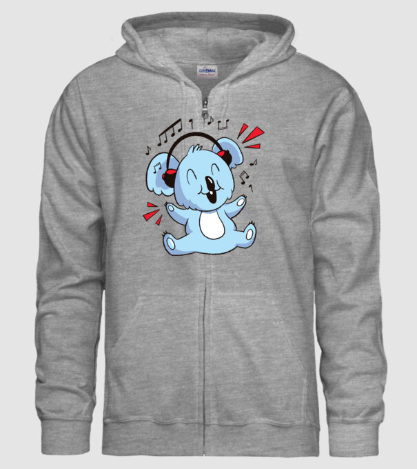 Koala iubitor de muzică model gri pe tricou