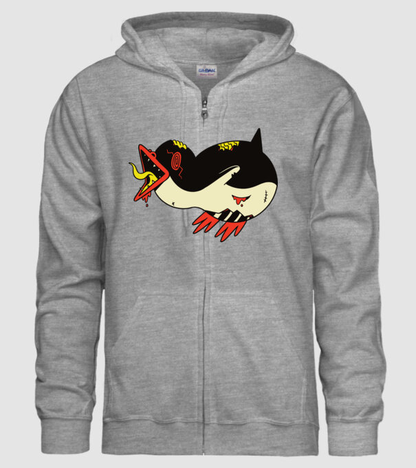Pinguin Zombie model gri pe tricou