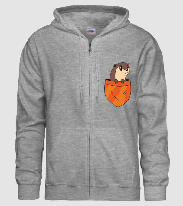Vidra de buzunar model gri pe tricou