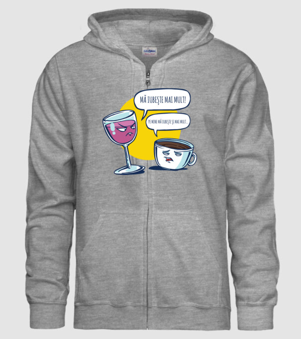 mă iubește mai mult! - pe mine mă iubește și mai mult... model gri pe tricou