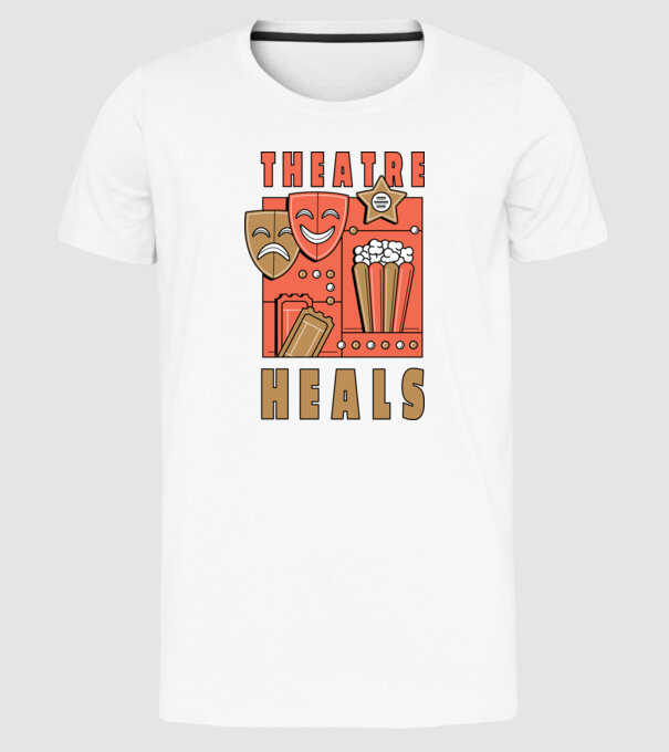 Teatrul vindecă model alb pe tricou