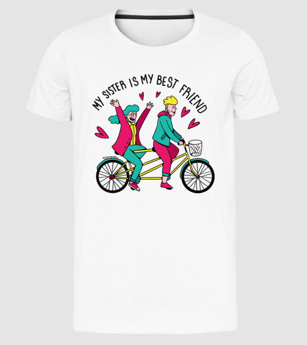 Sora mea este cea mai bună prietenă model alb pe tricou