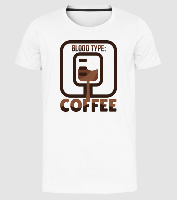 Grupa mea de sânge este cafeaua model alb pe tricou