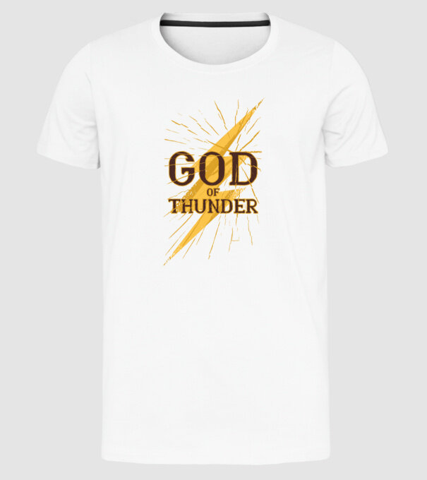 Zeul Fulgerului model alb pe tricou