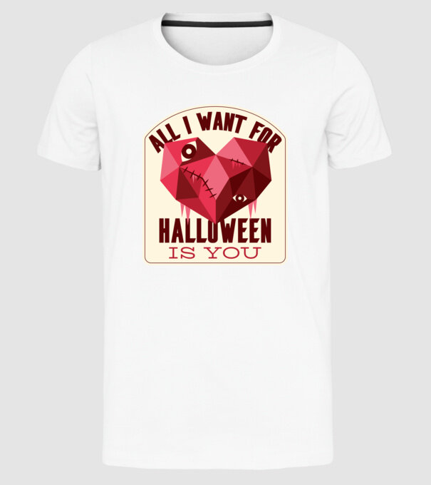 All I want for Halloween is You model alb pe tricou