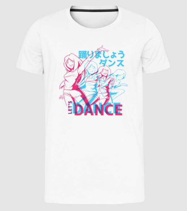 Anime Dance model alb pe tricou