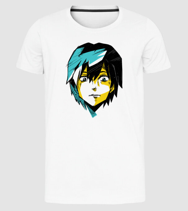 Cap Anime model alb pe tricou