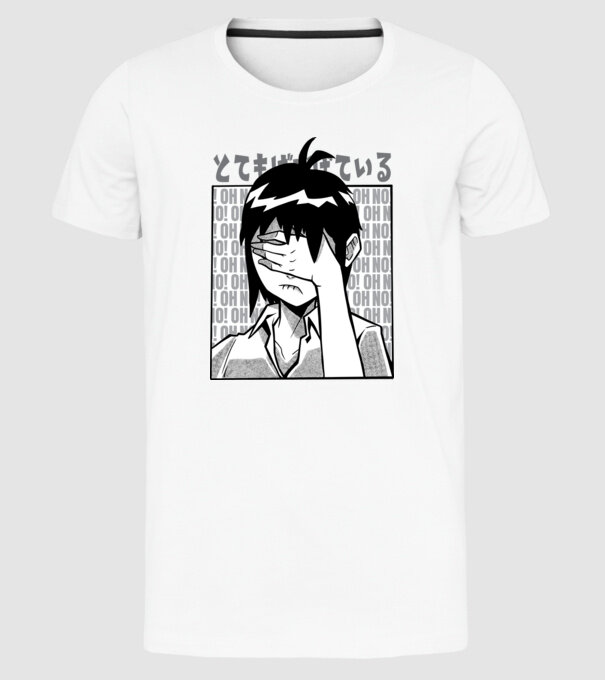 Cap Anime model alb pe tricou