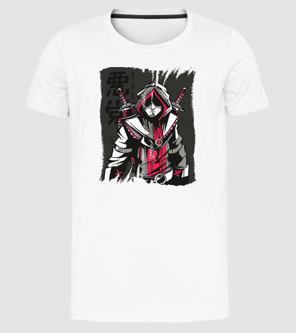 Războinic Anime model alb pe tricou
