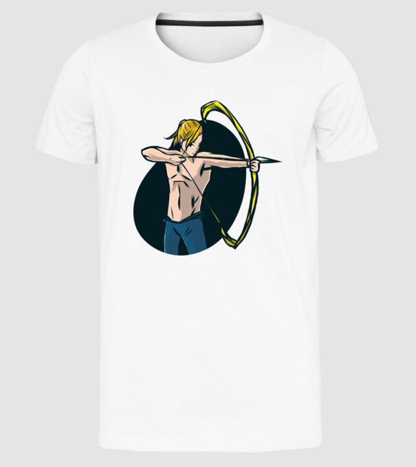Fată arcaș Anime model alb pe tricou