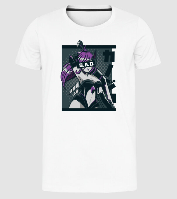 Anime fată model alb pe tricou