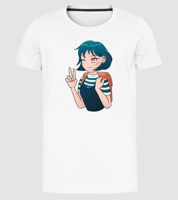 Anime fată model alb pe tricou