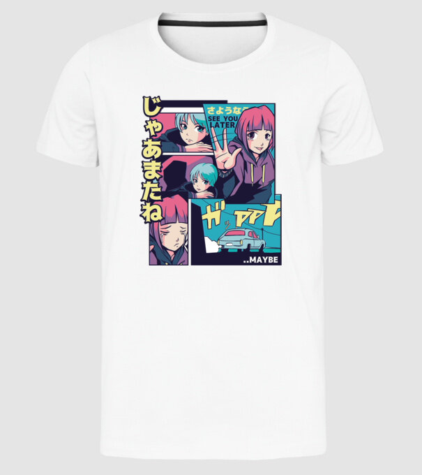 Anime Vaporwave See you Later model alb pe tricou