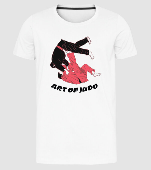 Art of Judo model alb pe tricou