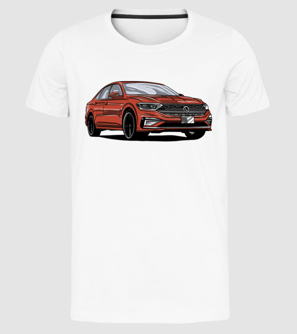 Mașină model alb pe tricou
