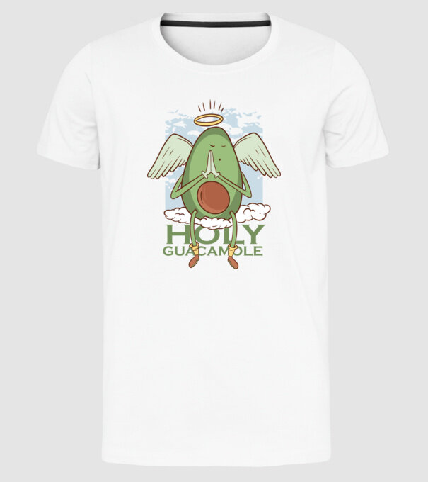 Rai avocado model alb pe tricou