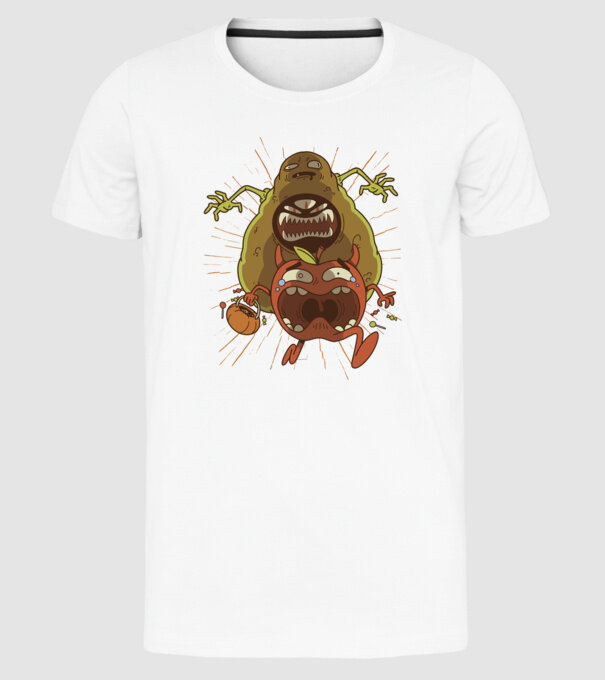 Monstru Avocado model alb pe tricou