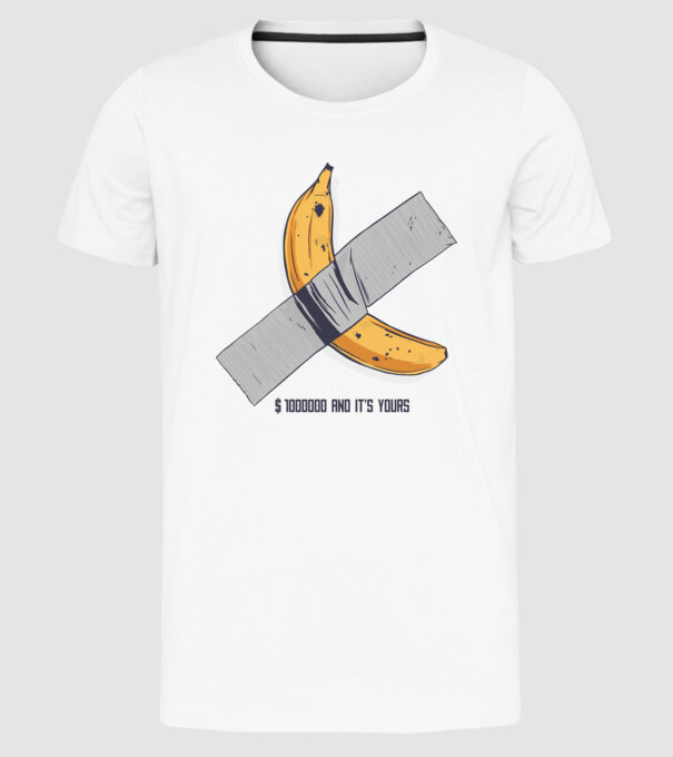 Ultima banană model alb pe tricou