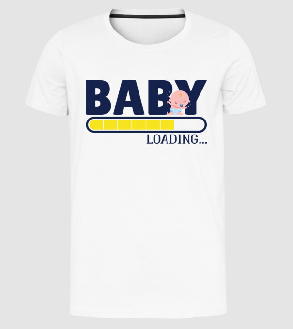 Baby is loading - tricou amuzant pentru mămici model alb pe tricou