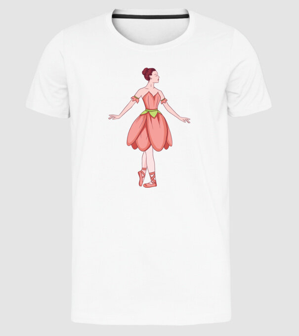 Balerină model alb pe tricou