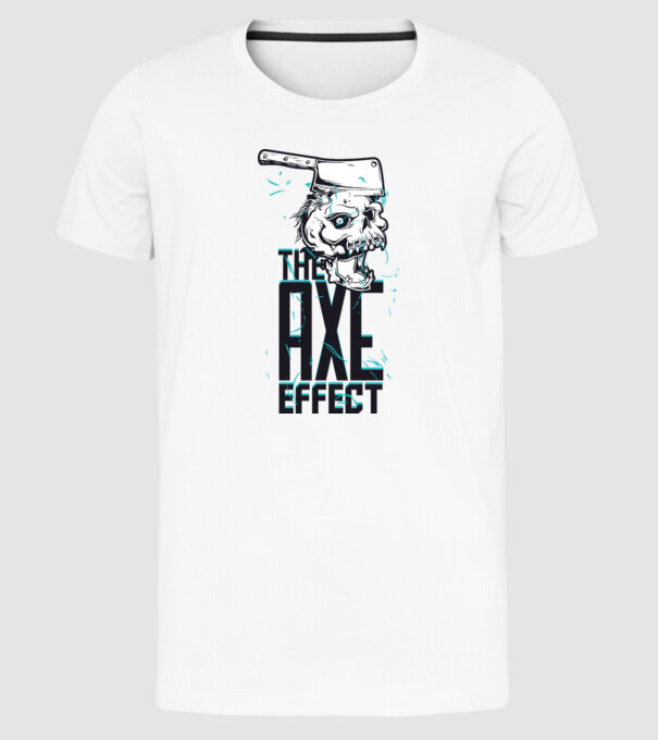 Efectul topor model alb pe tricou