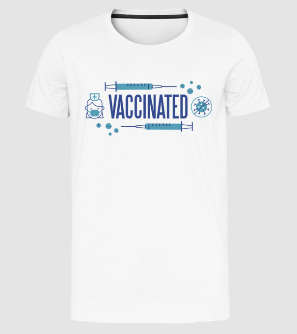 Sunt vaccinat model alb pe tricou