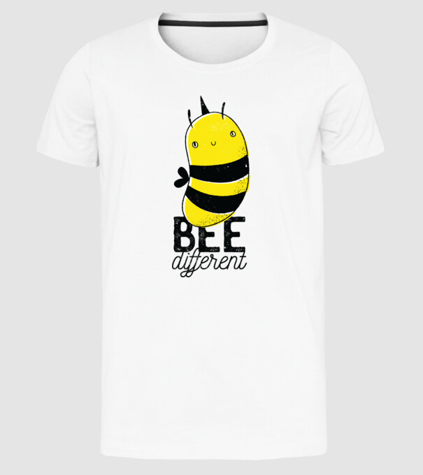 Bee different tricou albinuță model alb pe tricou