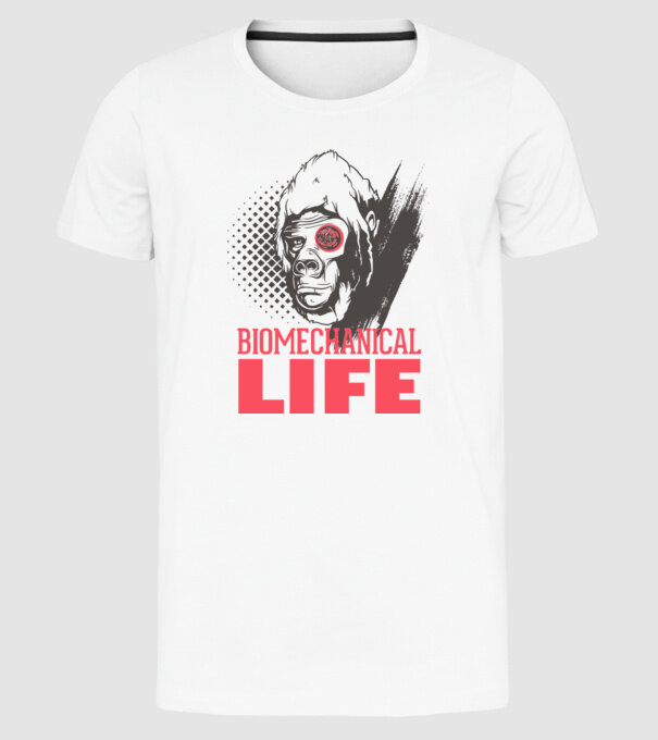 Biomechanical Life 2 model alb pe tricou