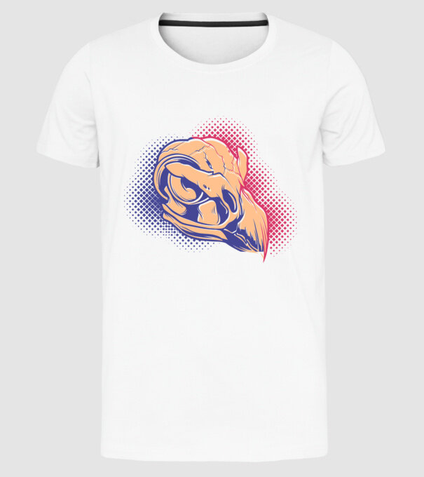 Bird skull model alb pe tricou