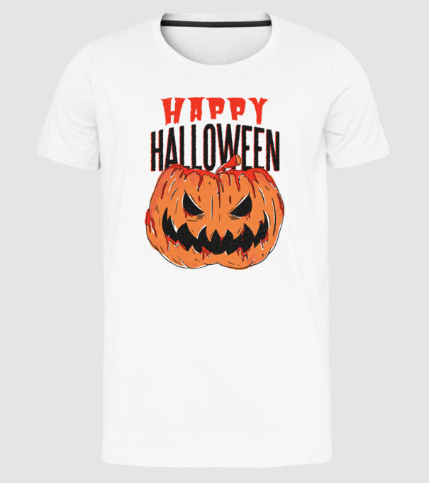 Happy Halloween Pumpkin model alb pe tricou