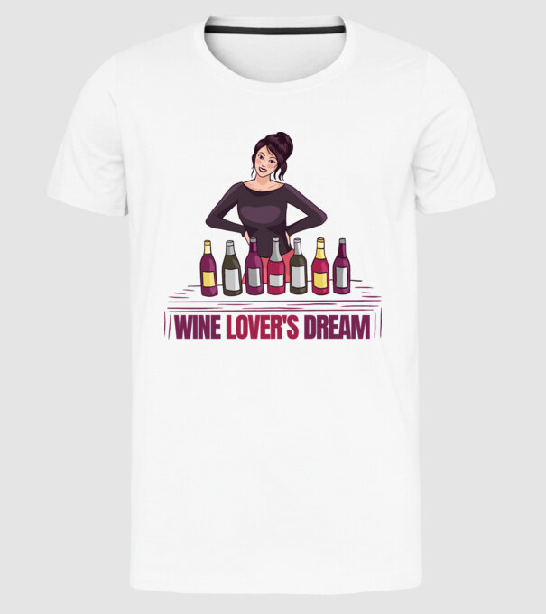 Degustare de vinuri model alb pe tricou