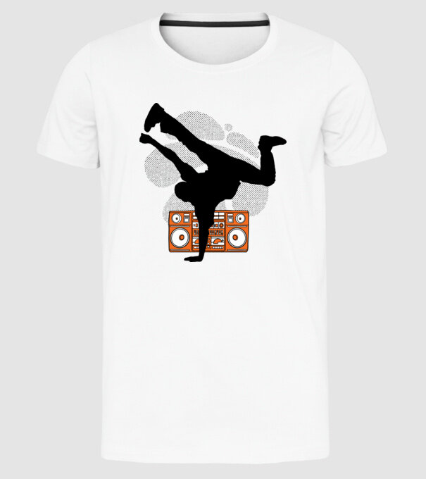Dansator Break model alb pe tricou