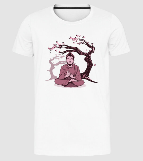 Buddha Meditație model alb pe tricou