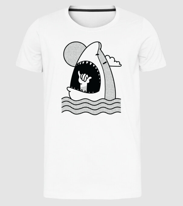 Rechin Aloha model alb pe tricou