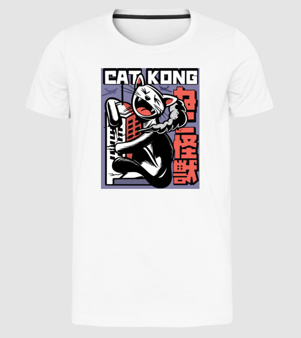 Cat Kong model alb pe tricou