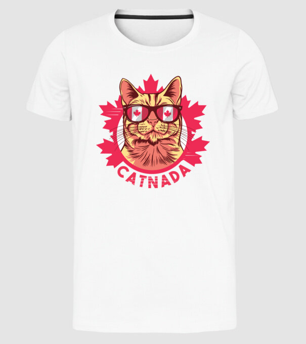 Catnada model alb pe tricou