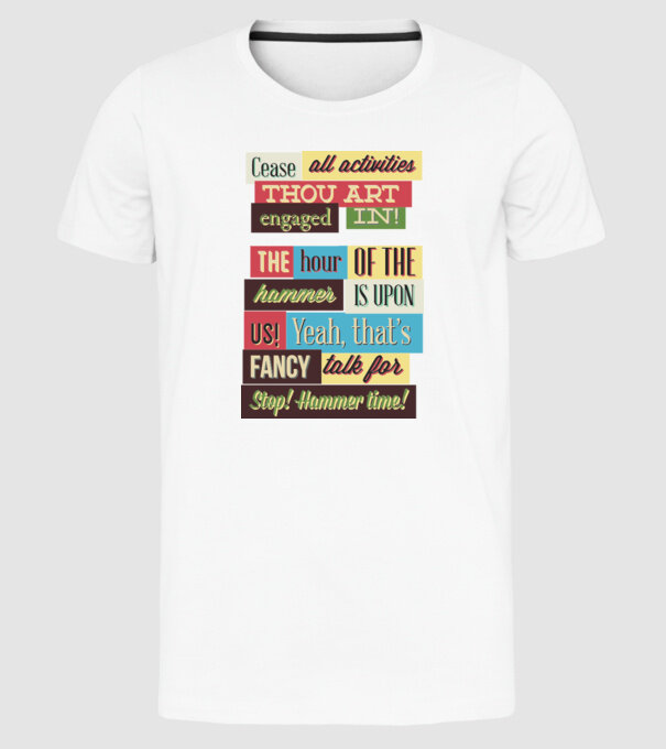 Cease all activities thou art engaged in model alb pe tricou