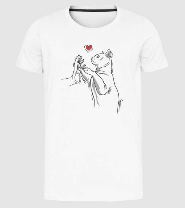 Prietenie Pisică Cal model alb pe tricou