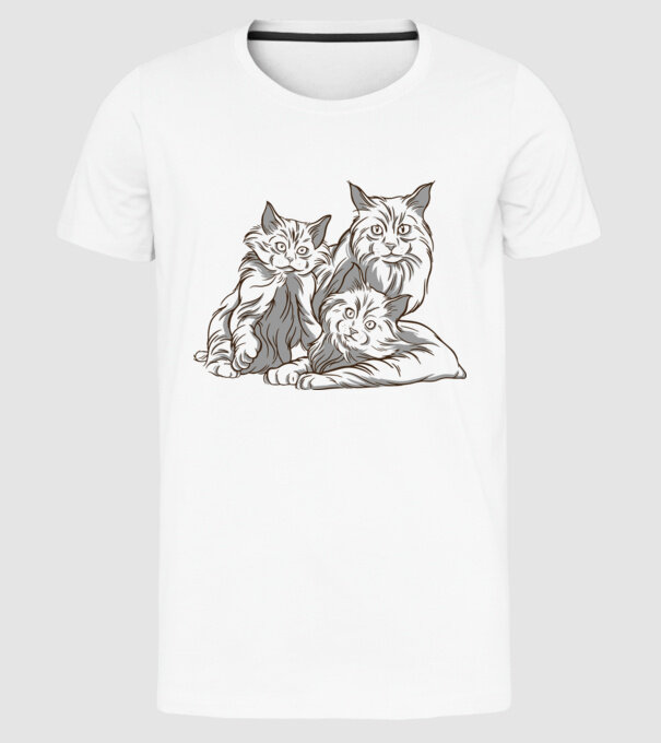 Pisicuțe model alb pe tricou