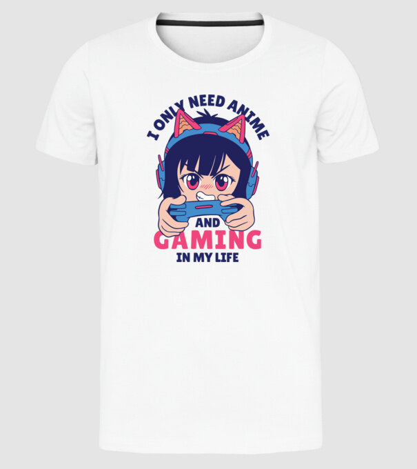 Am nevoie doar de Anime și Jocuri model alb pe tricou