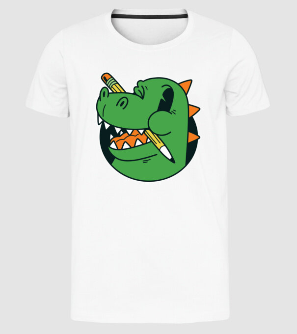 Elev Dinozaur drăguț model alb pe tricou