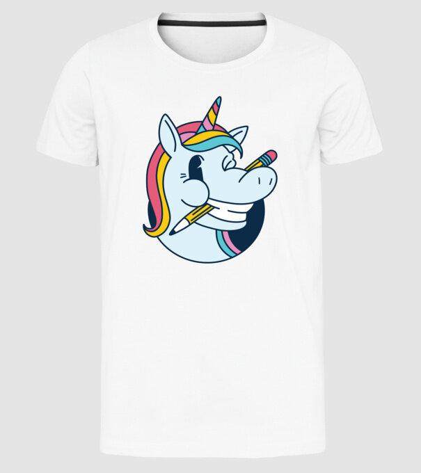 Elev Unicorn drăguț model alb pe tricou