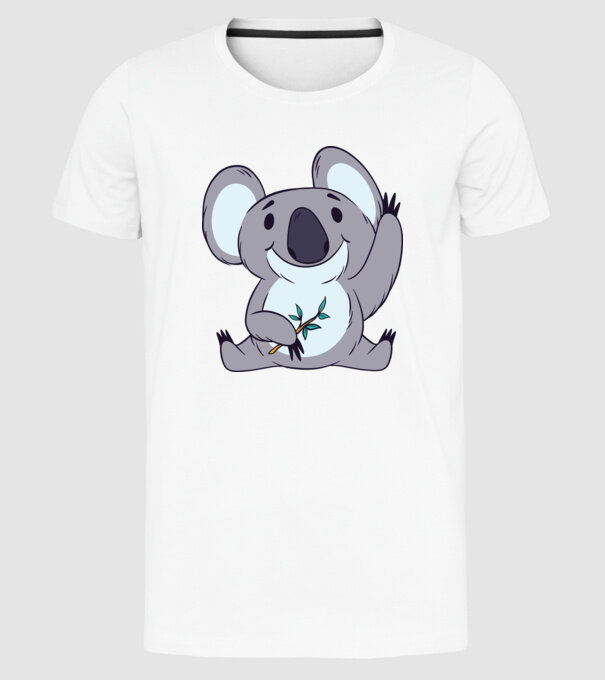 Koala drăguț model alb pe tricou