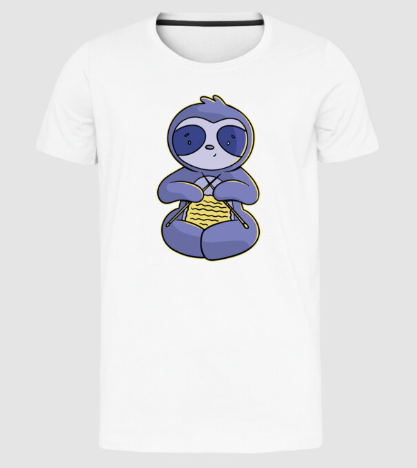 Leneș drăguț tricotând model alb pe tricou