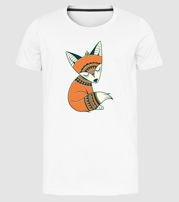 Vulpe drăguță model alb pe tricou